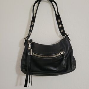 Vintage Black Leather Coach
